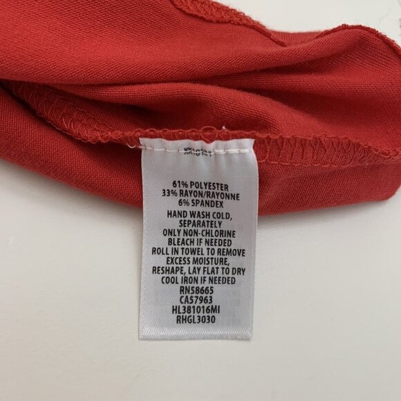 Hinge Top Medium Top Ruched Neckline Short Sleeve Red Pink Nordstrom NEW - Picture 5 of 5